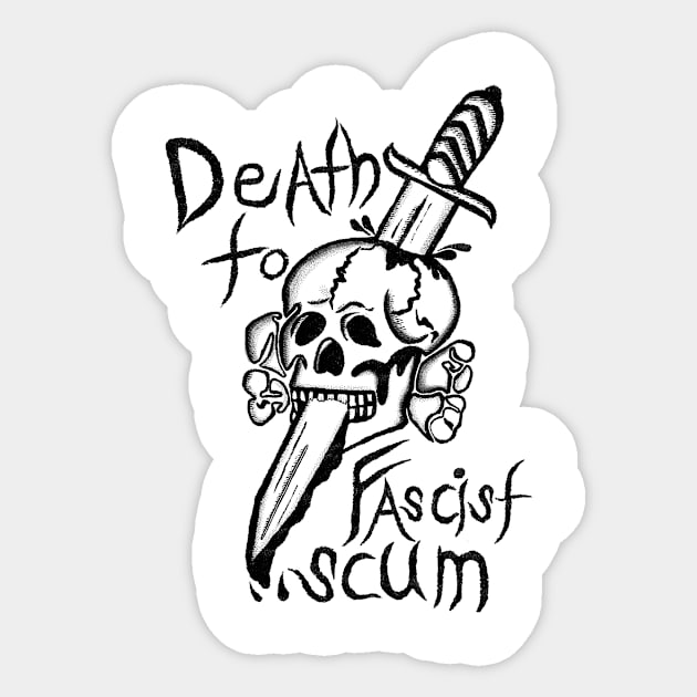 Death to Fascists Sticker by Toy Lair